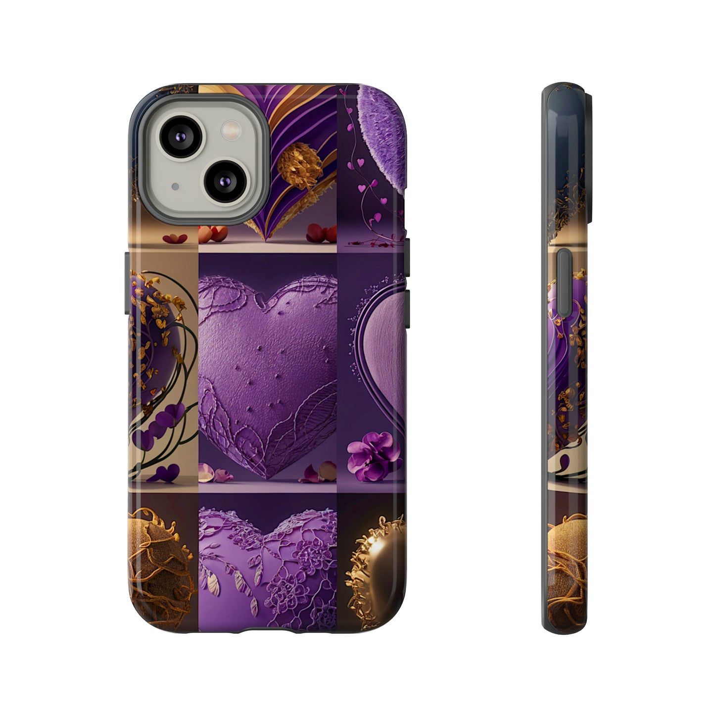 Violet Heart Design Pattern Tough Case