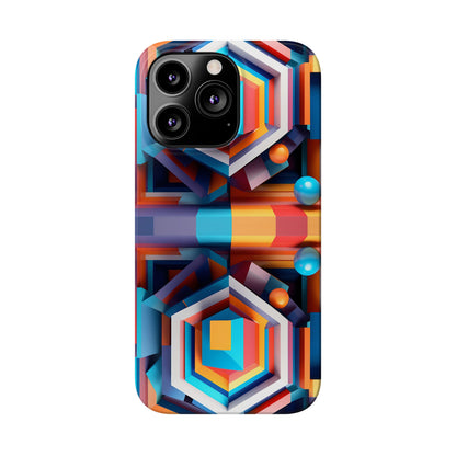 Colored Hexagon Slim Phone Case