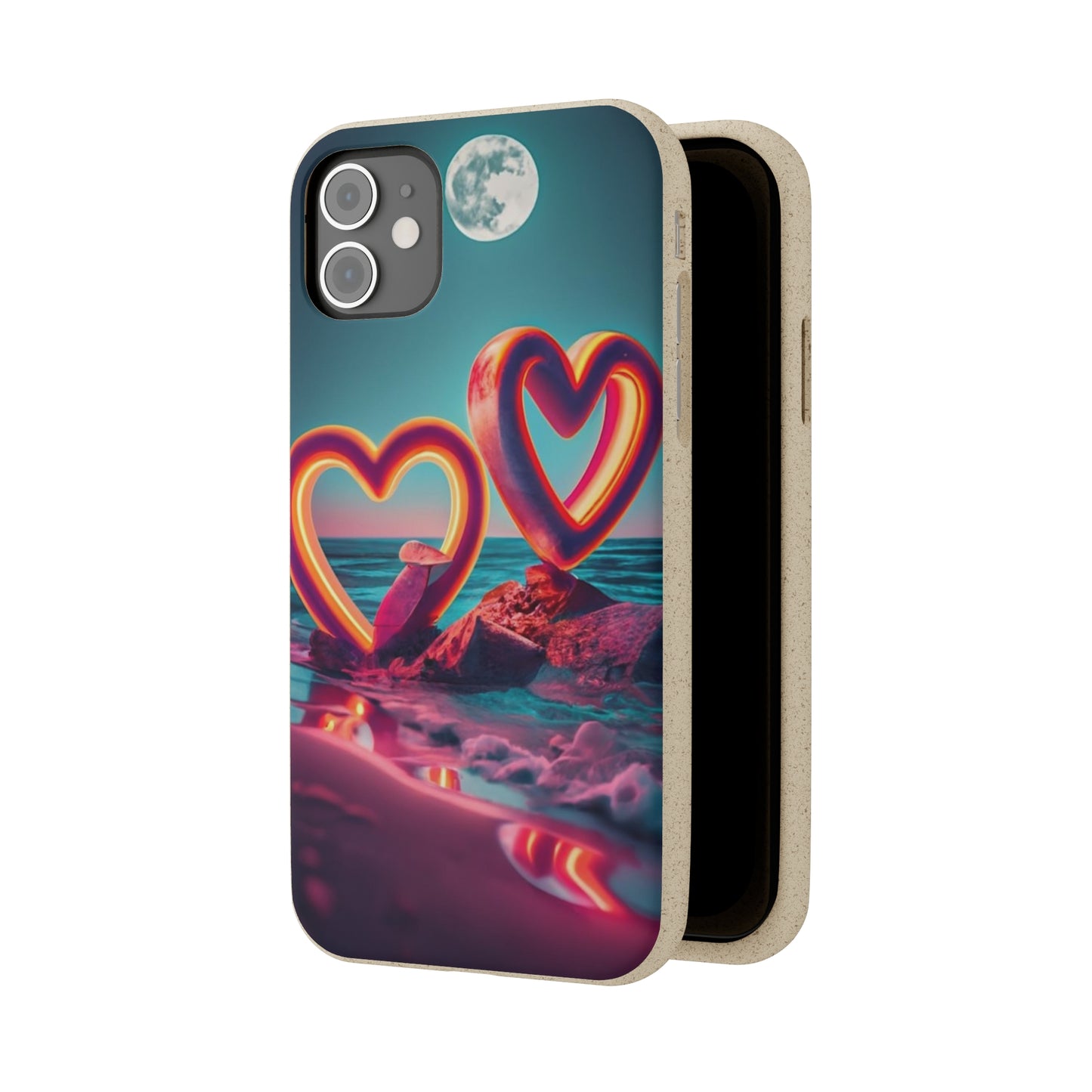 luminous Neon Heart Biodegradable Case