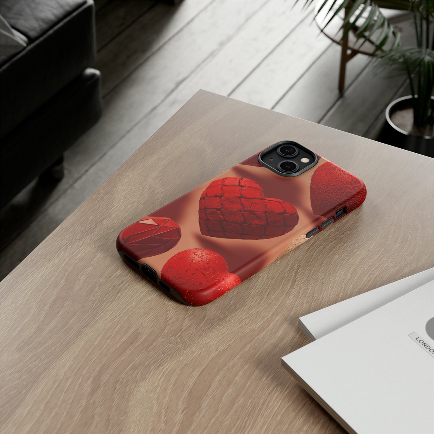 Red Heart Design Pattern Tough Case