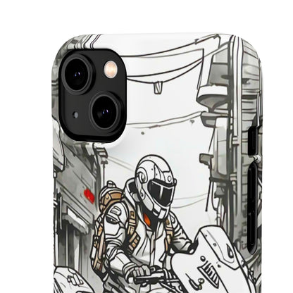 Biker Black & White Cartoon Art Snap Case - Colorwink