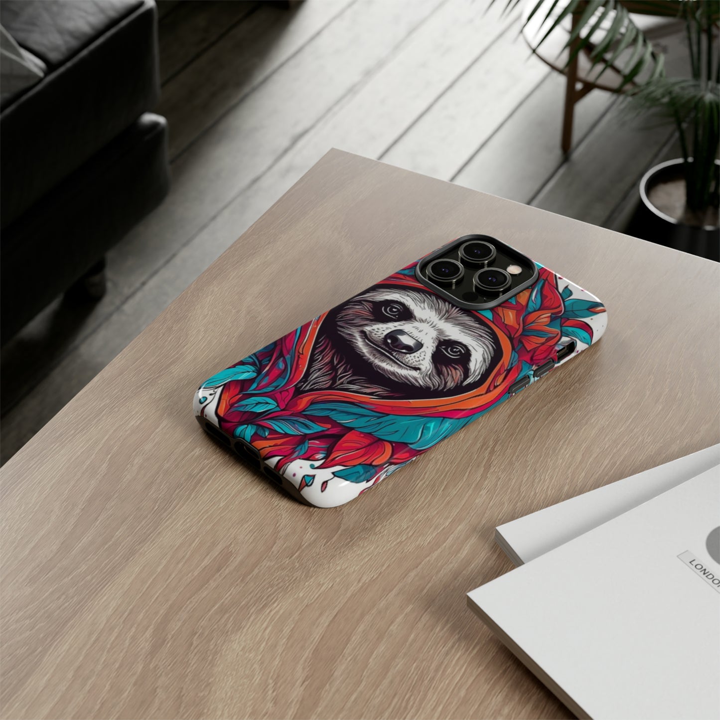 Sloth floral rose print Tough Case