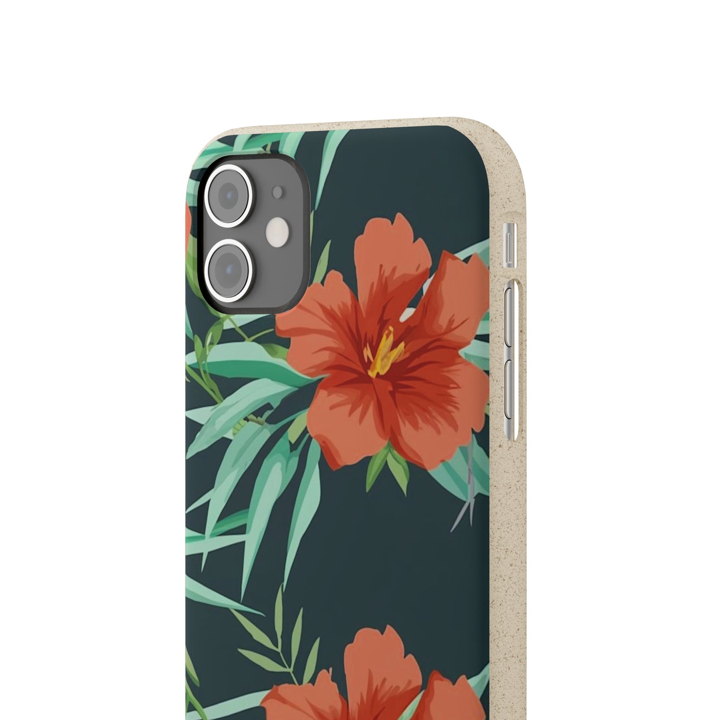 Orange Flowers Biodegradable Case