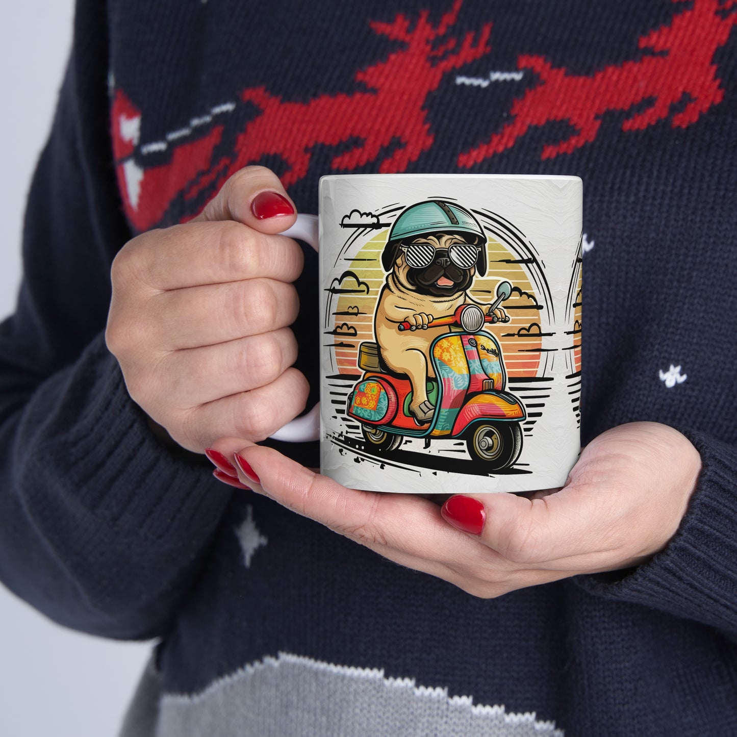 Rider Pug Coffee Mug