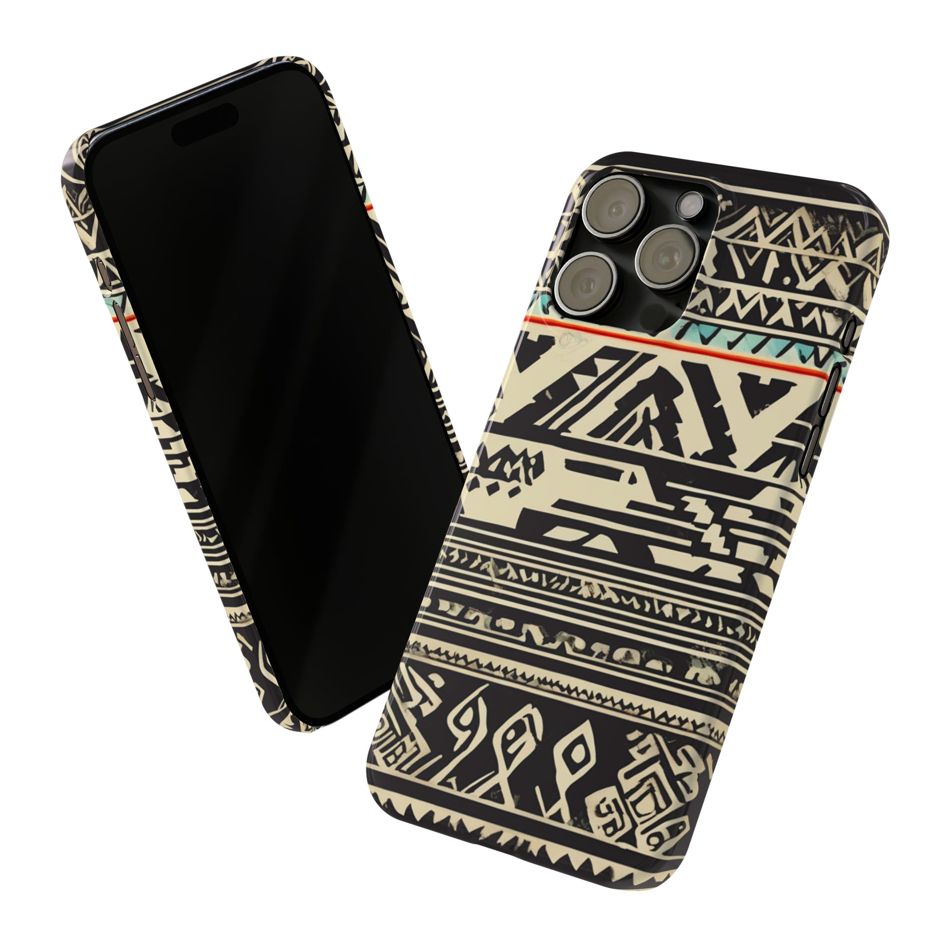 Black and White Pattern Slim Phone Case - Colorwink