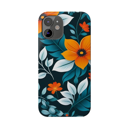 White Flower Slim Phone Case