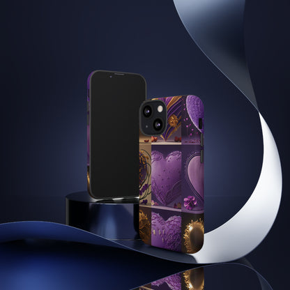 Violet Heart Design Pattern Tough Case