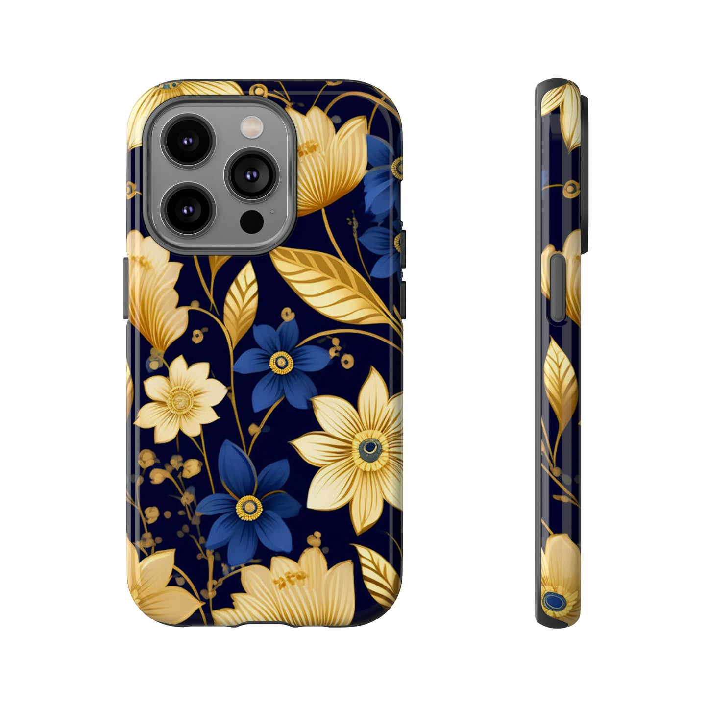 Golden  flower Design Pattern Tough Case