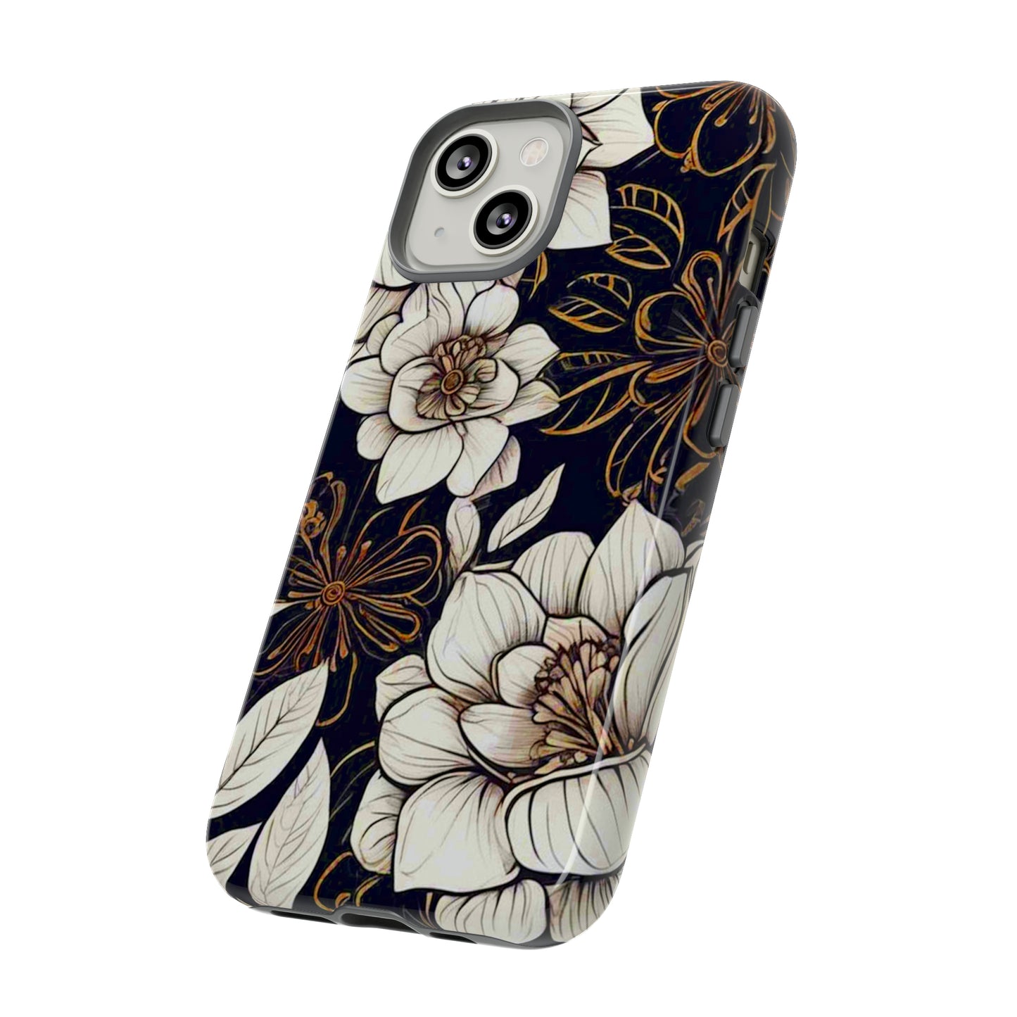 White flower Design Pattern Tough Case