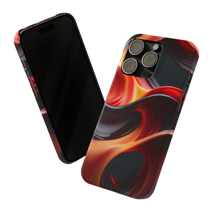 Red Waves Slim Phone Case - Colorwink