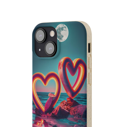 luminous Neon Heart Biodegradable Case