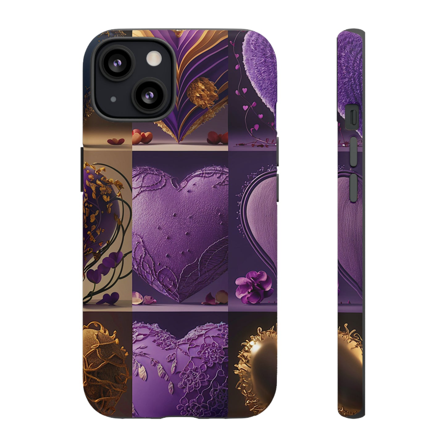 Violet Heart Design Pattern Tough Case