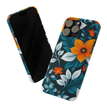 White Flower Slim Phone Case