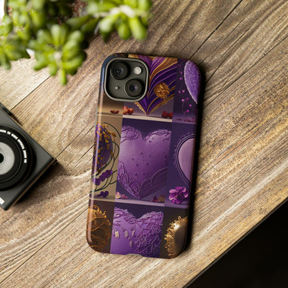 Violet Heart Design Pattern Tough Case