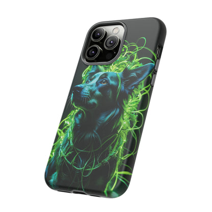 Green Neon Dog Tough Case