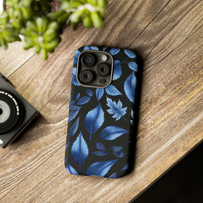 Blue Leaf Art Design Pattern Tough Case