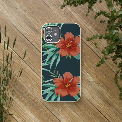 Orange Flowers Biodegradable Case