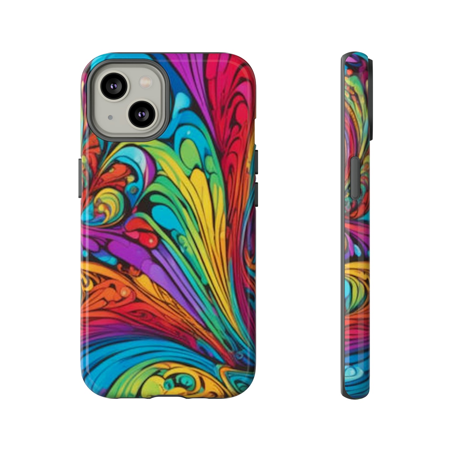 Colourful Spiral Paint Art Pattern Tough Case