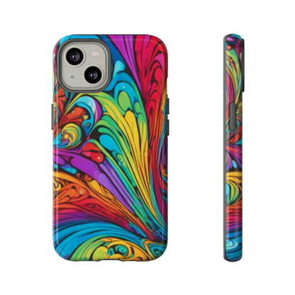 Colourful Spiral Paint Art Pattern Tough Case