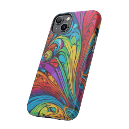 Colourful Spiral Paint Art Pattern Tough Case