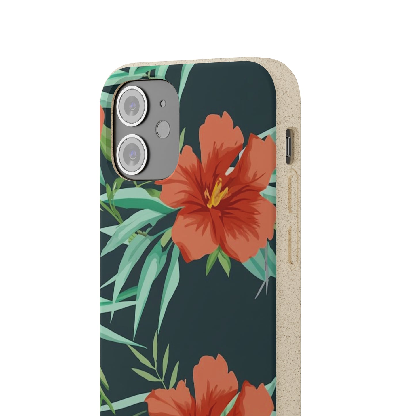 Orange Flowers Biodegradable Case