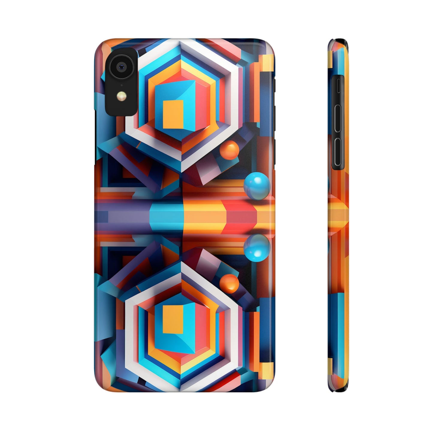 Colored Hexagon Slim Phone Case