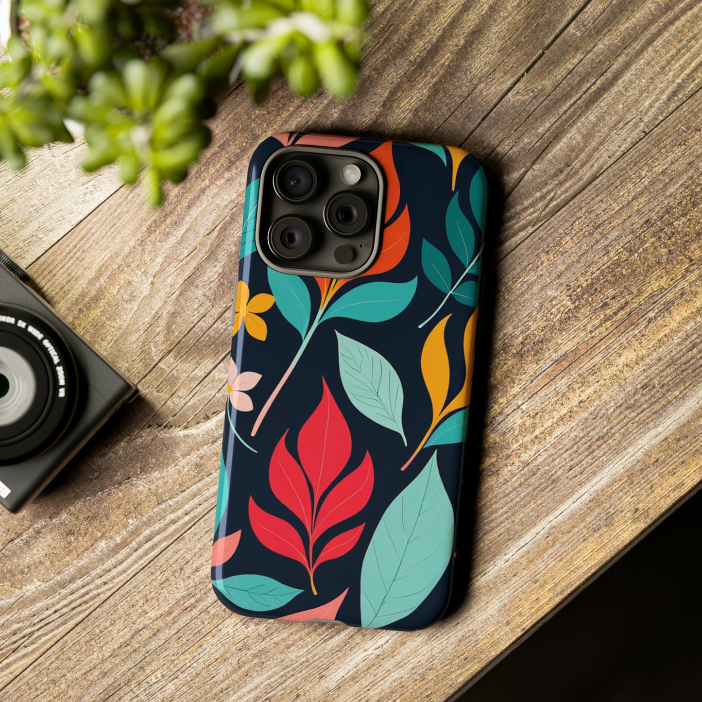 Red Leaf Design Pattern Tough Case