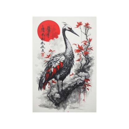 Crane Pencil Art Poster