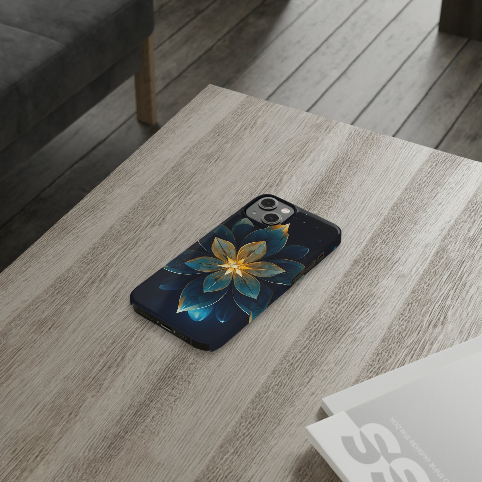 Geometric Flower Design Slim Phone Case - Colorwink