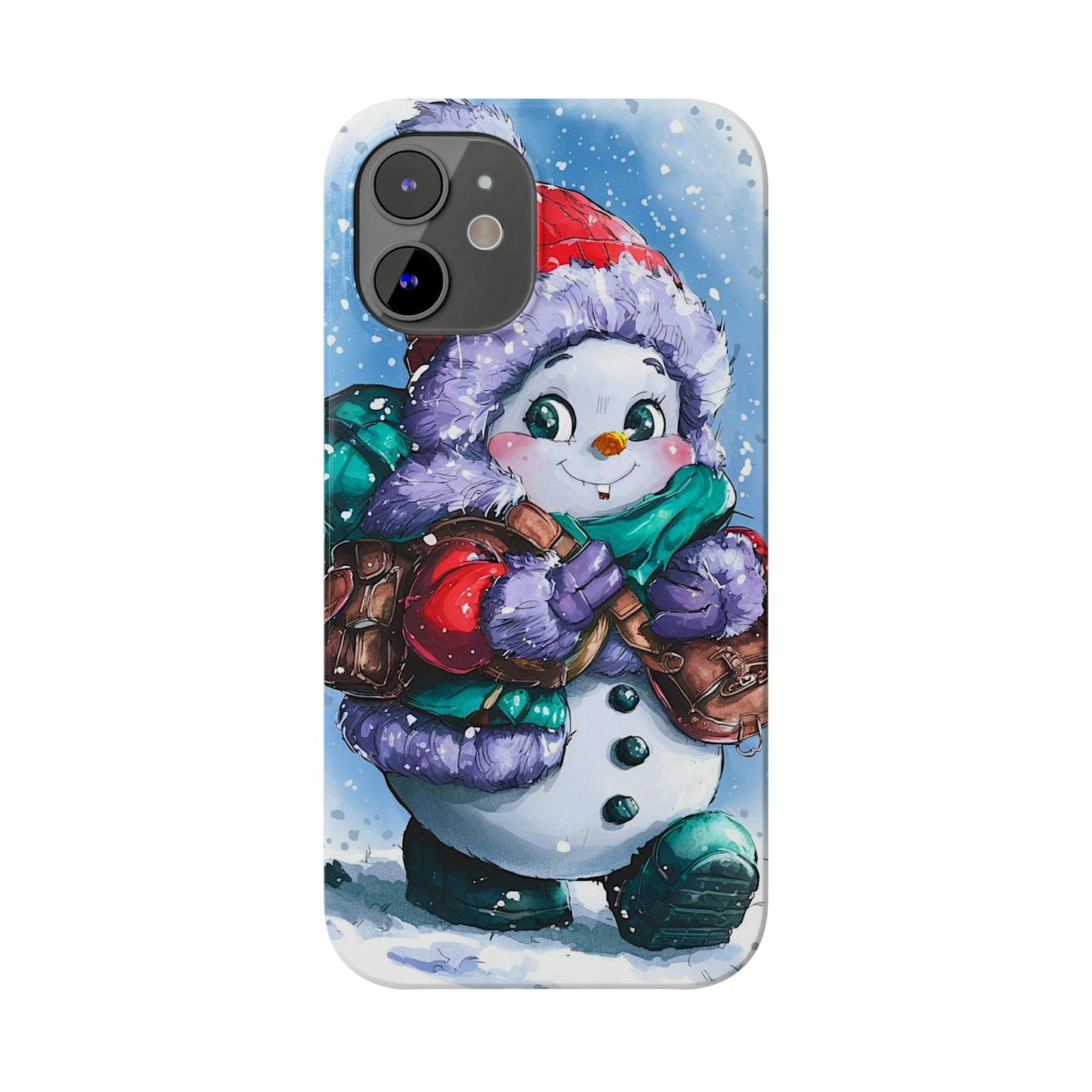 Cute Snowman Slim Phone Case - Colorwink