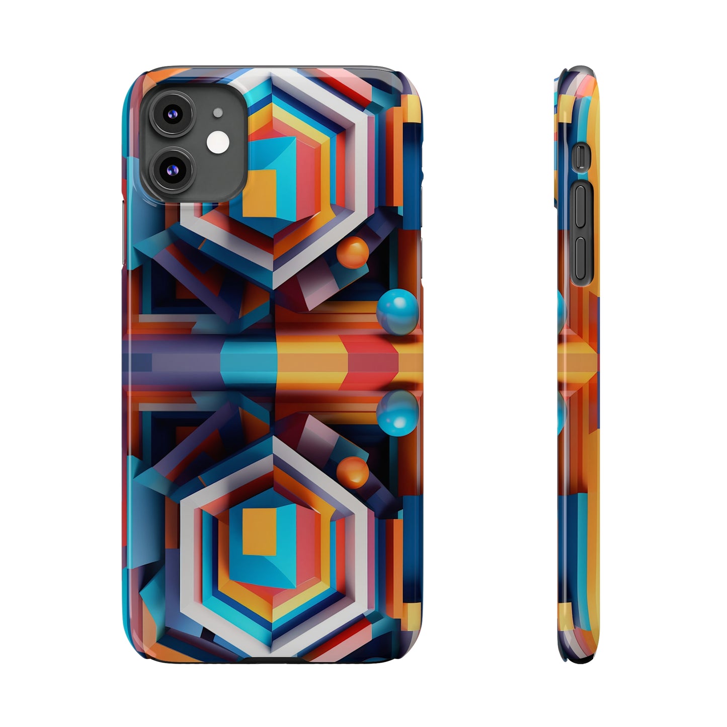 Colored Hexagon Slim Phone Case