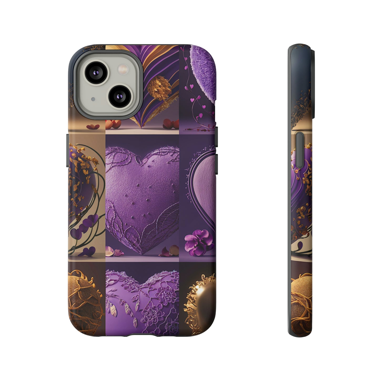 Violet Heart Design Pattern Tough Case