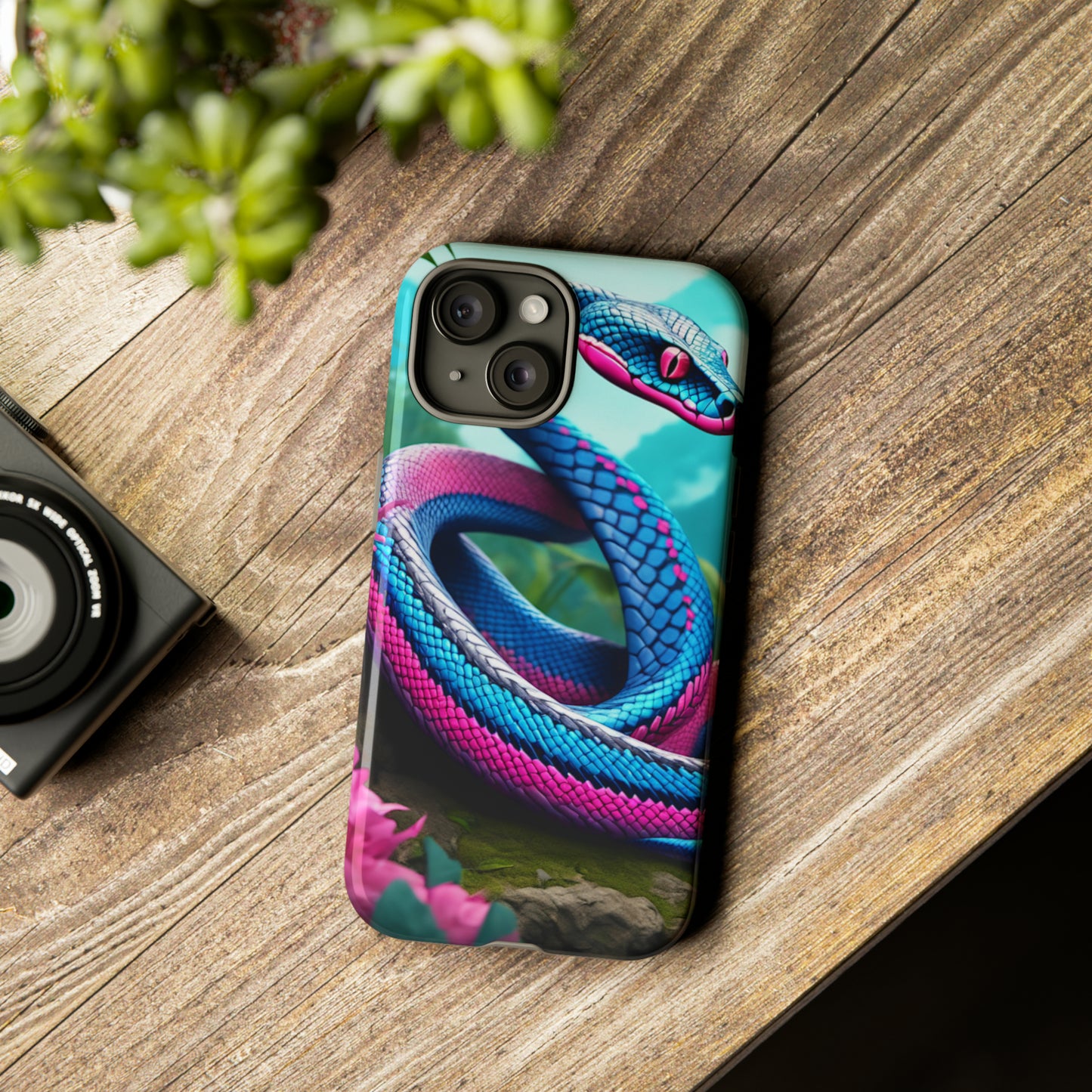 Blue Pink Snake Tough Case