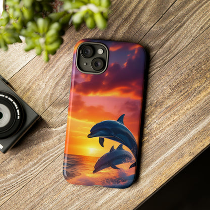 Sunset Dolphin Tough Case