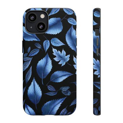 Blue Leaf Art Design Pattern Tough Case