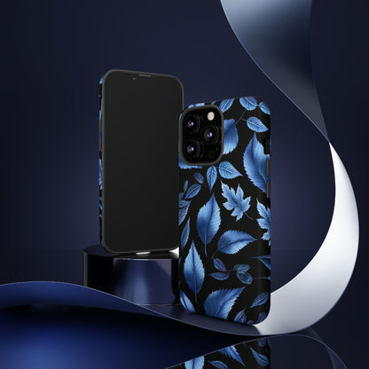 Blue Leaf Art Design Pattern Tough Case