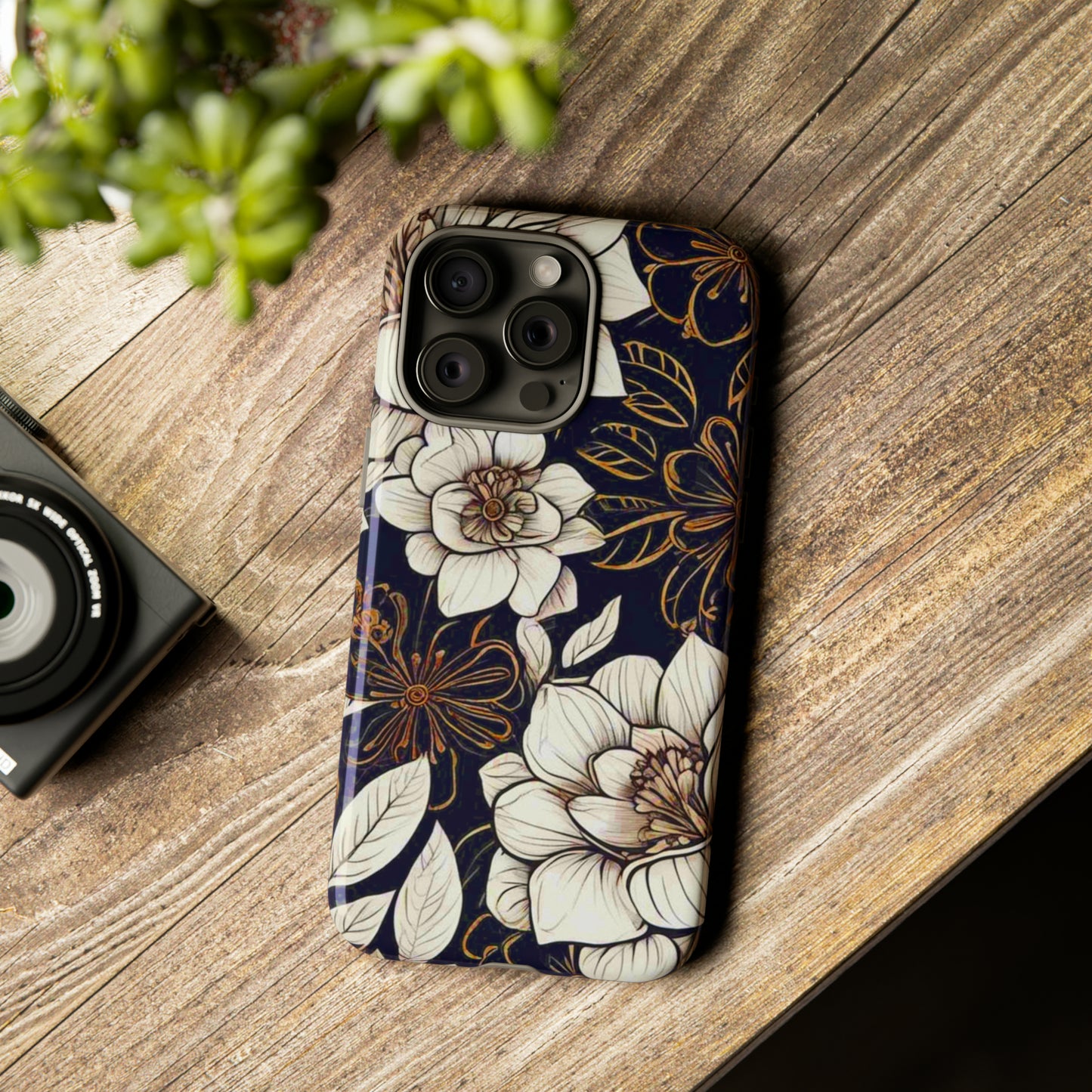 White flower Design Pattern Tough Case