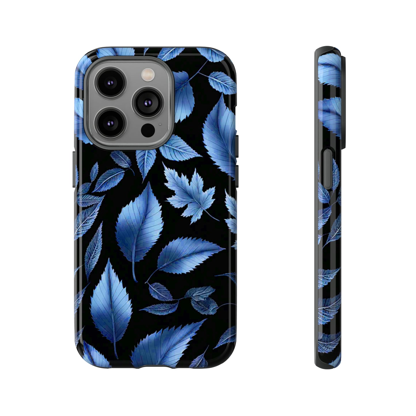 Blue Leaf Art Design Pattern Tough Case