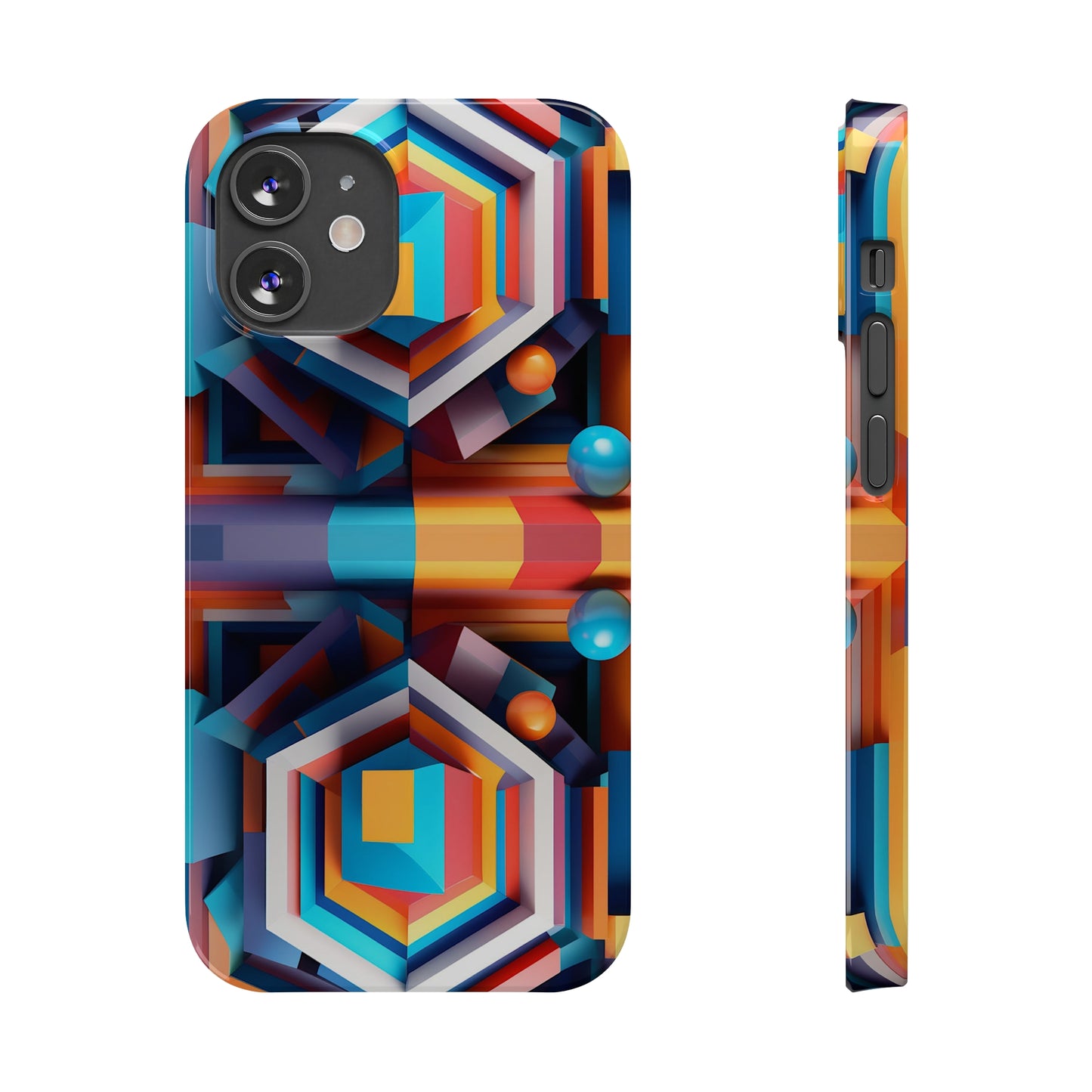 Colored Hexagon Slim Phone Case