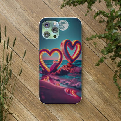 luminous Neon Heart Biodegradable Case