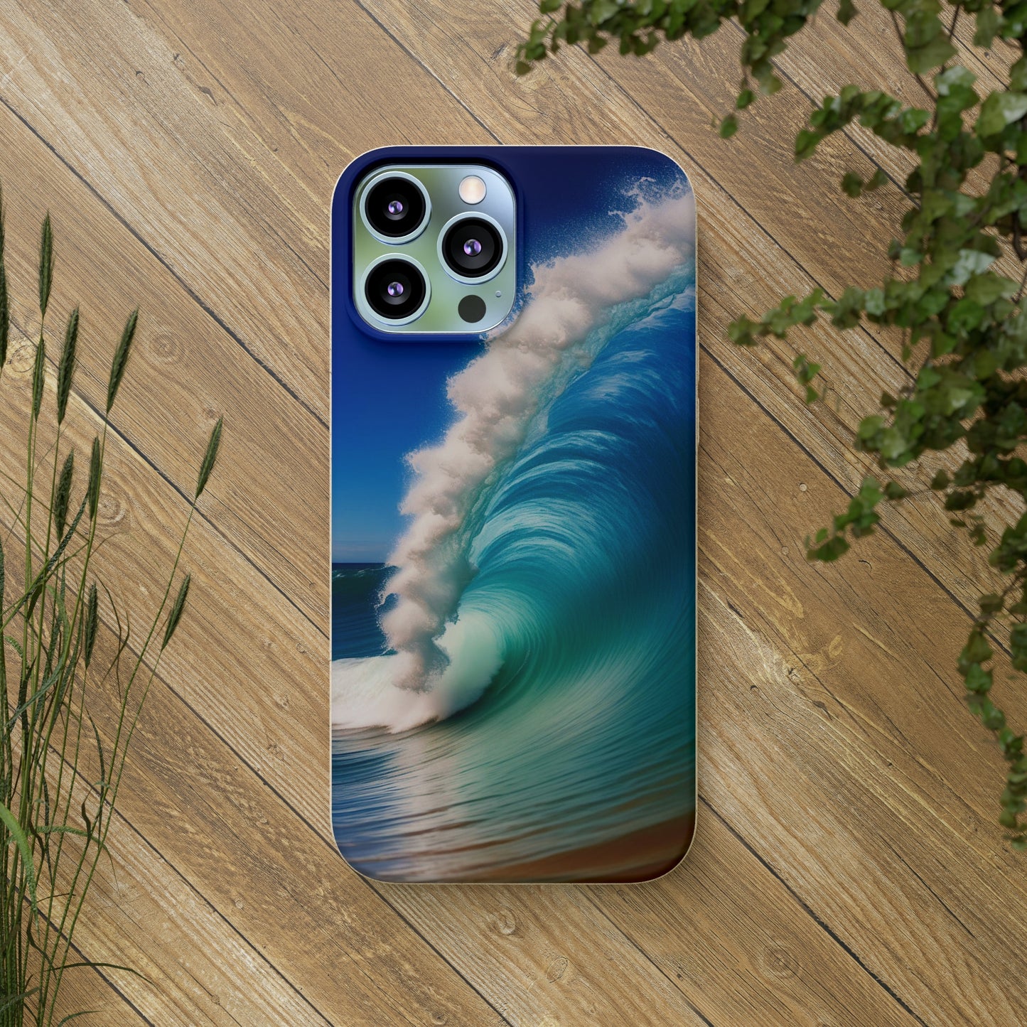 Deep Blue Wave Biodegradable Case