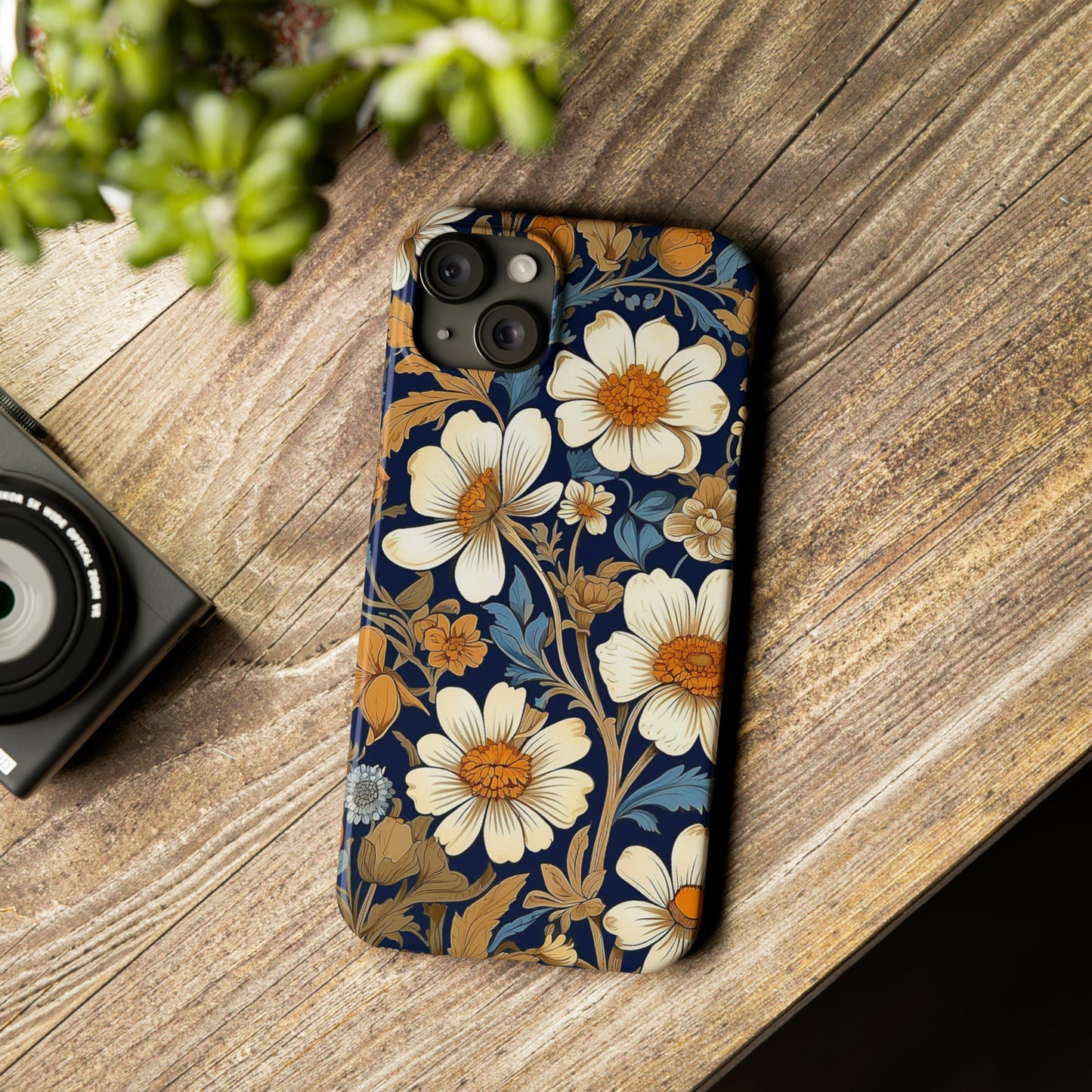 White Floral Slim Case - Colorwink