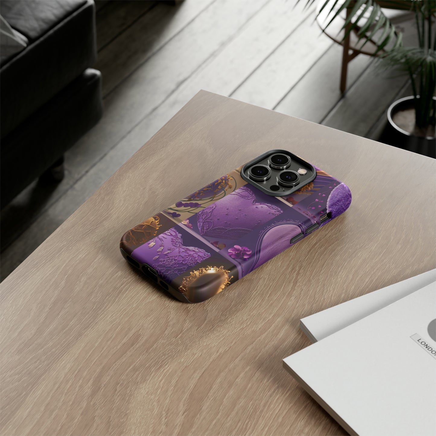 Violet Heart Design Pattern Tough Case