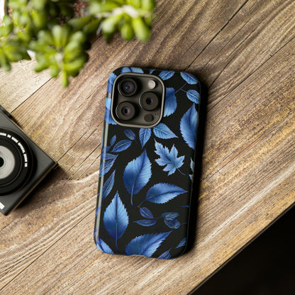 Blue Leaf Art Design Pattern Tough Case