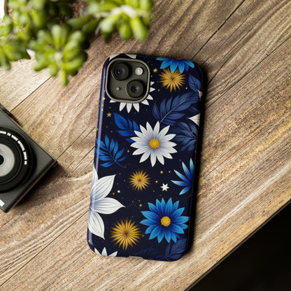 Blue Leaf Pattern Tough Case