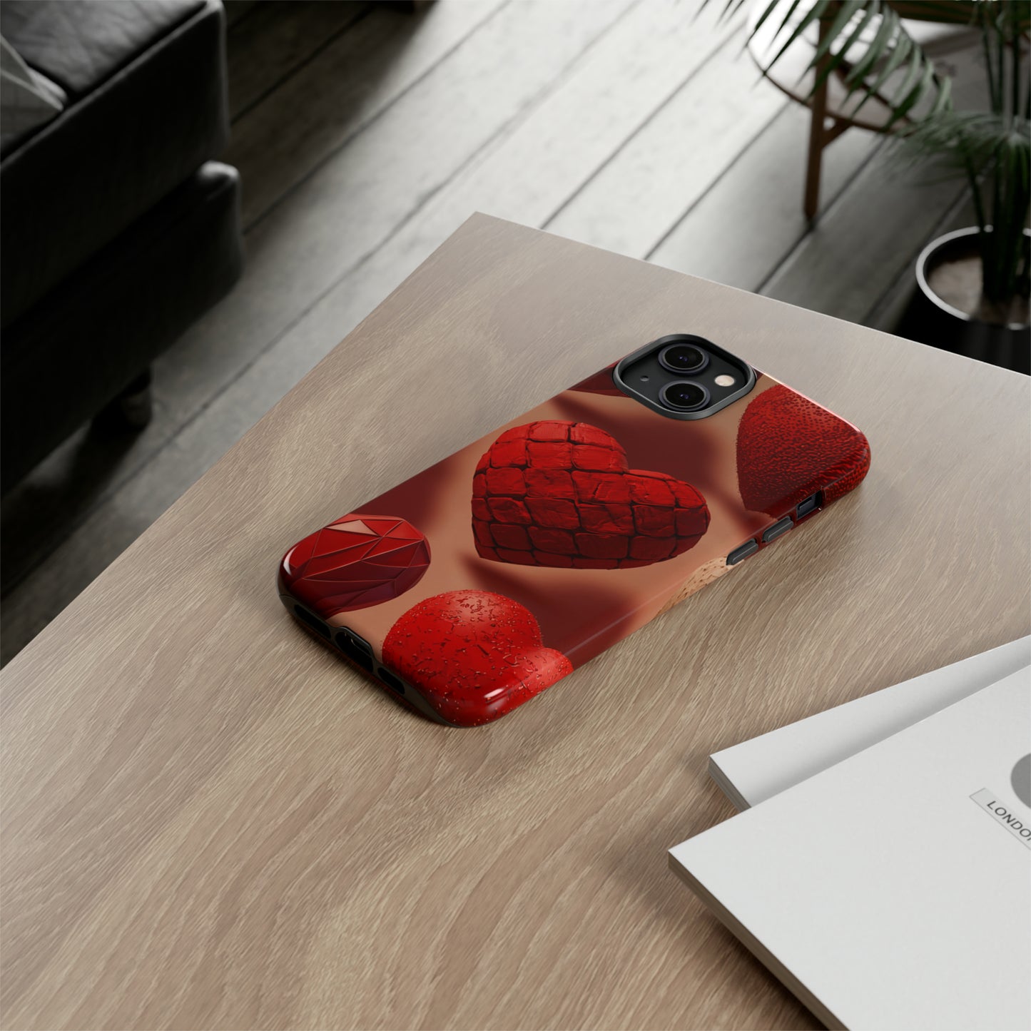 Red Heart Design Pattern Tough Case