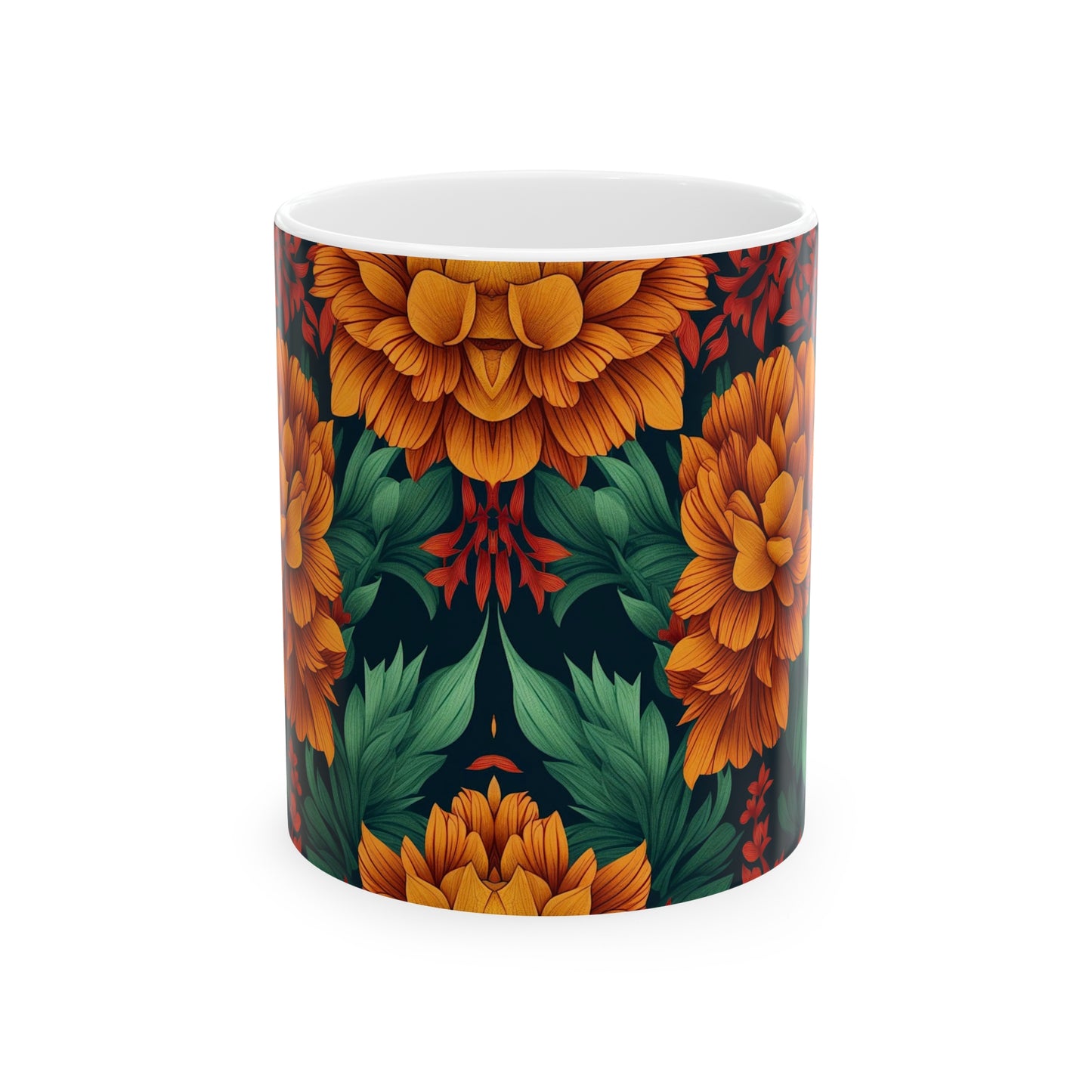 Orange Flowers Coffee Mug