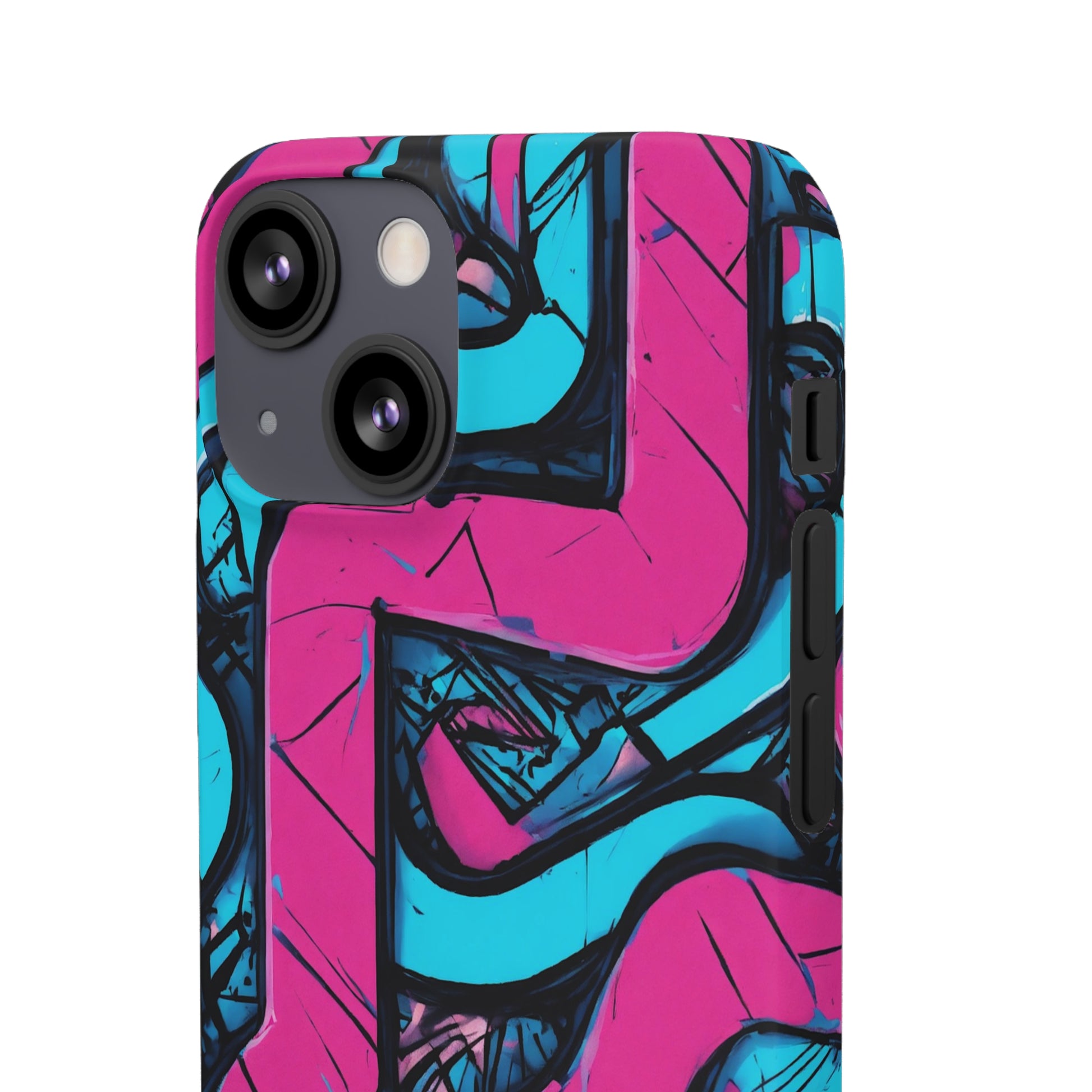 Pink-Blue Graffiti Snap Case - Colorwink