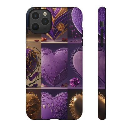 Violet Heart Design Pattern Tough Case