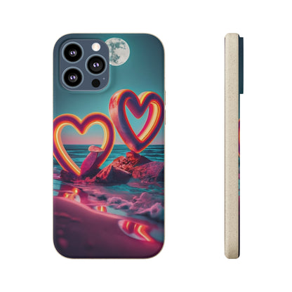 luminous Neon Heart Biodegradable Case